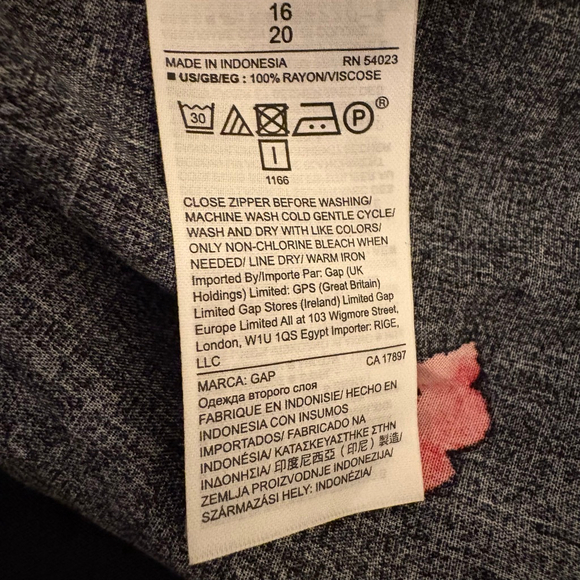 Gap + Short Sleeve Black/Pink Floral Print Fit and Flare Dress 16 - Picture 15 of 15